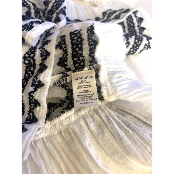 Sundance Sea La Vie Dress Embroidered Button Down Ladies Size PSmall White Black - Picture 8 of 12